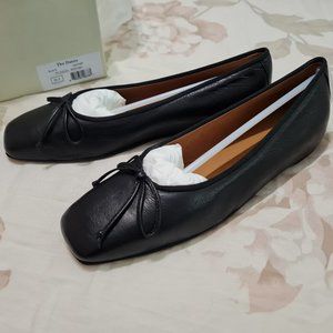 M. Gemi Danza Black Leather Ballet Flat with hidden 20mm wedge Size 35.5